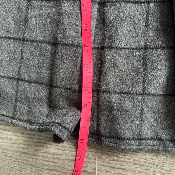 Love, Bonito Wool Blend Madelyn Windowpane Plaid Skirt - Charocal Midi Skirt - Picture 6 of 10